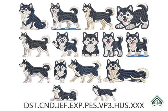 Download Siberian Husky Dog Embroidery Designs - Siberian husky dog Collection