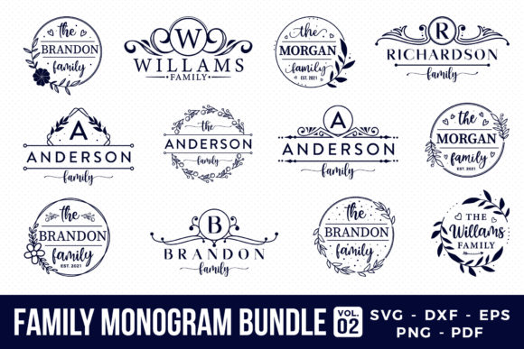 Download Family Monogram SVG Bundle Vol.2 - Monogram svg Collection