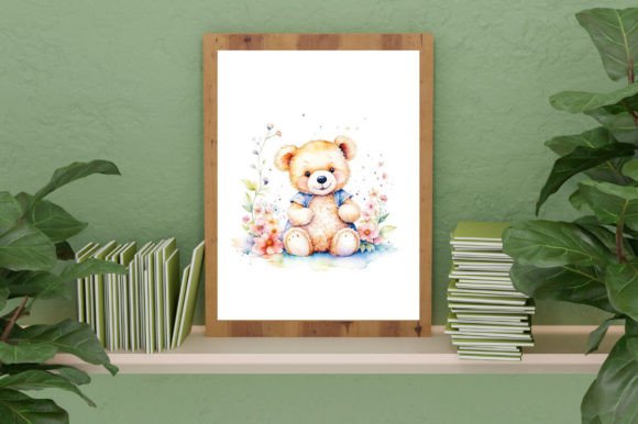 Download Watercolor Cute Baby Teddy Bear Graphic - Bear graphic Collection