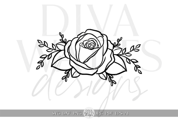 Download Single Rose Silhouette Artwork SVG - Artwork Collection