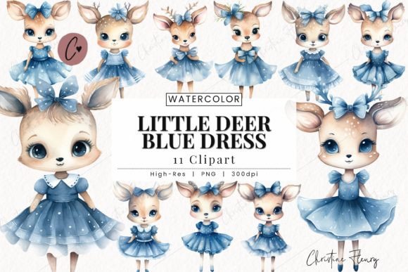 Download Little Deer Blue Dress Clipart, Deer PNG - Deer png Collection