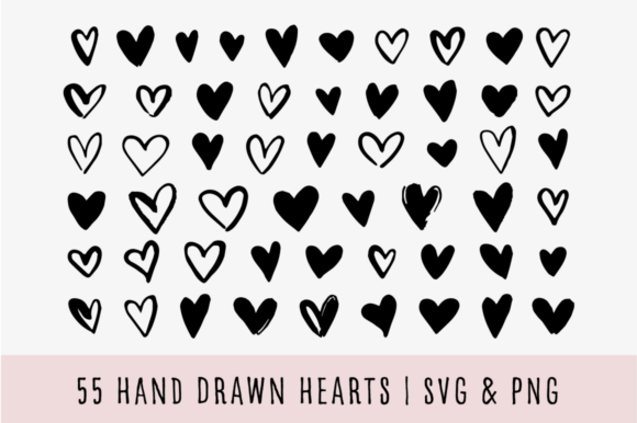 Download Hand Drawn Doodle Hearts Svg - Drawn Collection