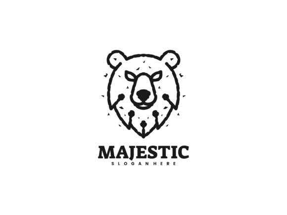 Download Majestic Bear Line Art Logo - Bear line art Collection