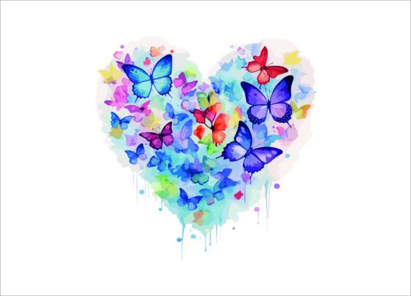 Download Watercolor Butterfly and Flower Artwork, - Artwork Collection