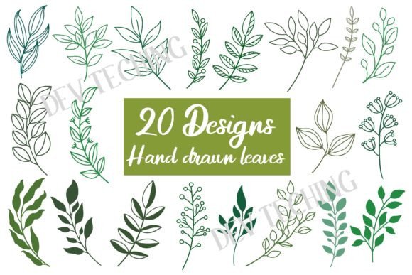 Download Hand Drawn Leaves Svg Bundle - Drawn Collection
