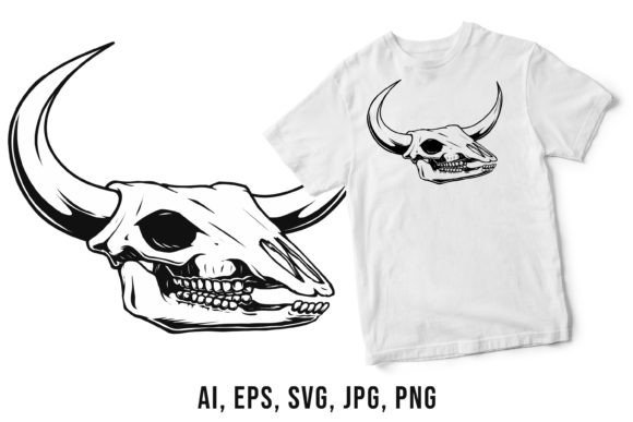 Download Bull Skull Vector Drawing Artwork - Artwork Collection