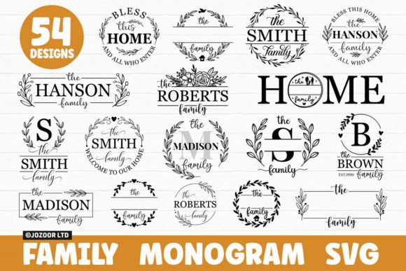 Download Family Name Monogram SVG Bundle - Monogram svg Collection