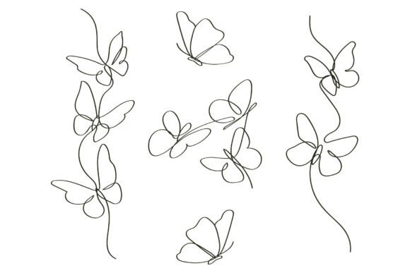 Download Hand-drawn Continuous Line Art Butterfly - Drawn Collection