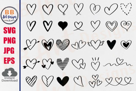 Download Heart SVG Bundle Heart Doodle Hand Drawn - Drawn Collection