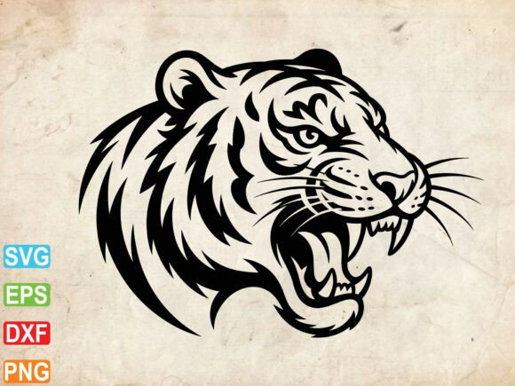 Download Tiger Head SVG, Hand Drawn Clipart - Drawn Collection