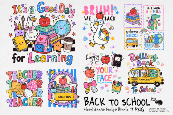Download Back to School Hand-Drawn PNG Bundle - Drawn Collection
