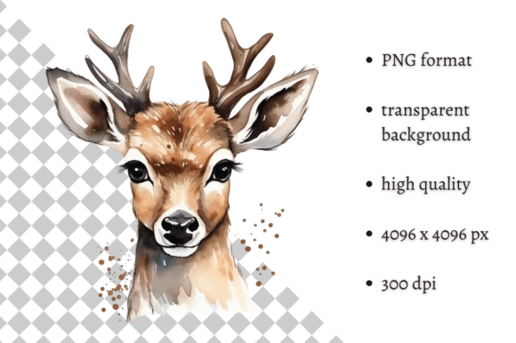Download Watercolor Woodland Deer PNG Clipart - Deer png Collection