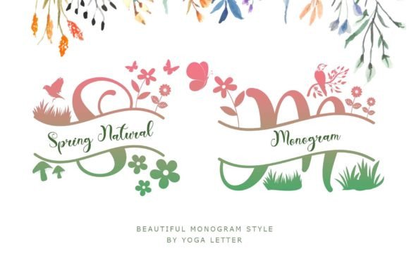 Download Spring Natural Monogram - Natural Collection