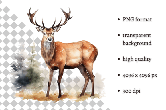 Download Watercolor Woodland Deer PNG Clipart - Deer png Collection