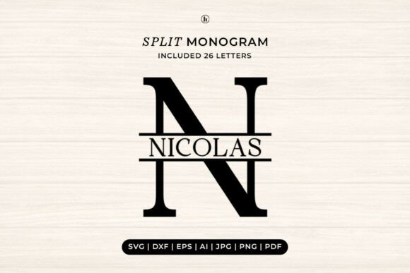 Download Split Monogram SVG | a-Z Alphabet Font - Monogram svg Collection