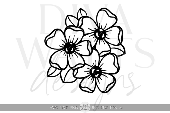 Download Flower Trio Silhouette Artwork SVG - Artwork Collection