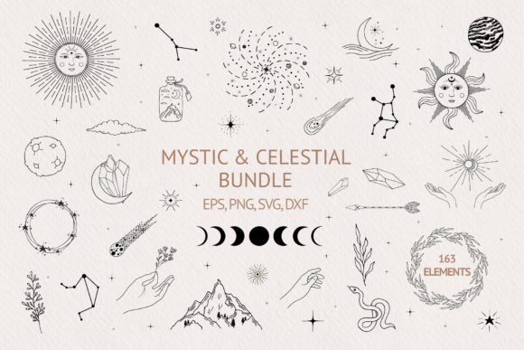 Download Hand Drawn Mystic &amp; Celestial Bundle - Drawn Collection