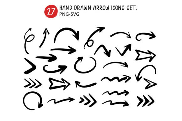 Download Hand Drawn Arrow Icons Set. - Drawn Collection