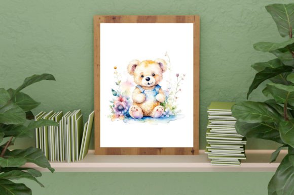 Download Watercolor Cute Baby Teddy Bear Graphic - Bear graphic Collection