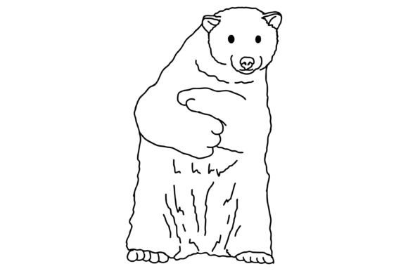 Download Standing Polar Bear Line Art Vector - Bear line art Collection
