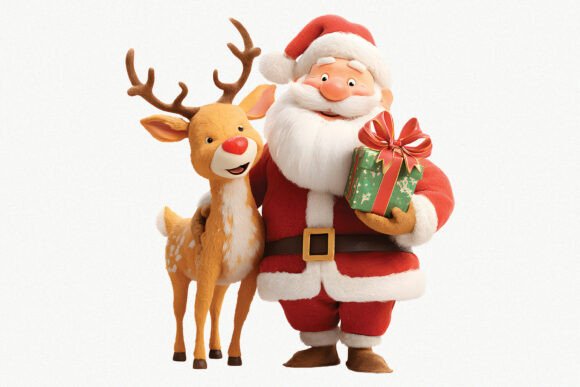 Download Christmas Santa &amp; Cute Deer PNG Clipart - Deer png Collection