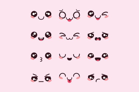 Download Hand Draw Flat Design Drawn Kawaii Face - Drawn Collection