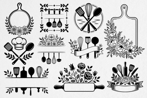 Download Kitchen Monogram SVG Bundle Cooking SVG - Monogram svg Collection