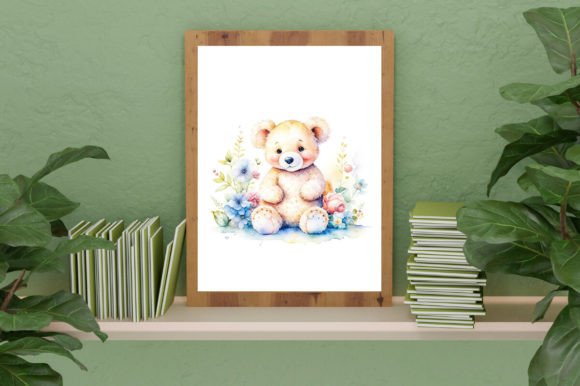 Download Watercolor Cute Baby Teddy Bear Graphic - Bear graphic Collection