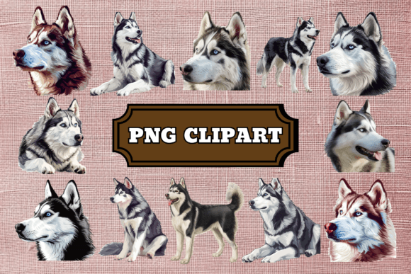 Download Siberian Husky Dog Clipart Bundle - Siberian husky dog Collection