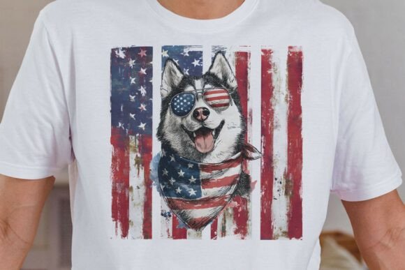 Download Patriotic Siberian Husky Dog PNG - Siberian husky dog Collection
